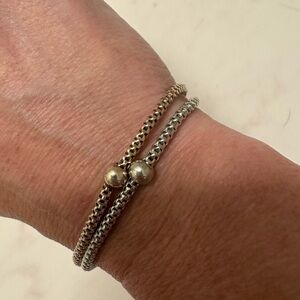 ITALY Rose Gold/ Silver Over 925 Sterling Silver Roll On Linked
Women Bracelets